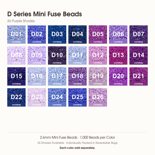 D Series Mini Fuse Bead Refills — 2.6mm | 1,000 per Color