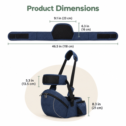 👶Ergonomic Baby Hip Seat Carrier – Adjustable Waist Belt, Padded Shoulder Strap & Storage Pockets 🍼