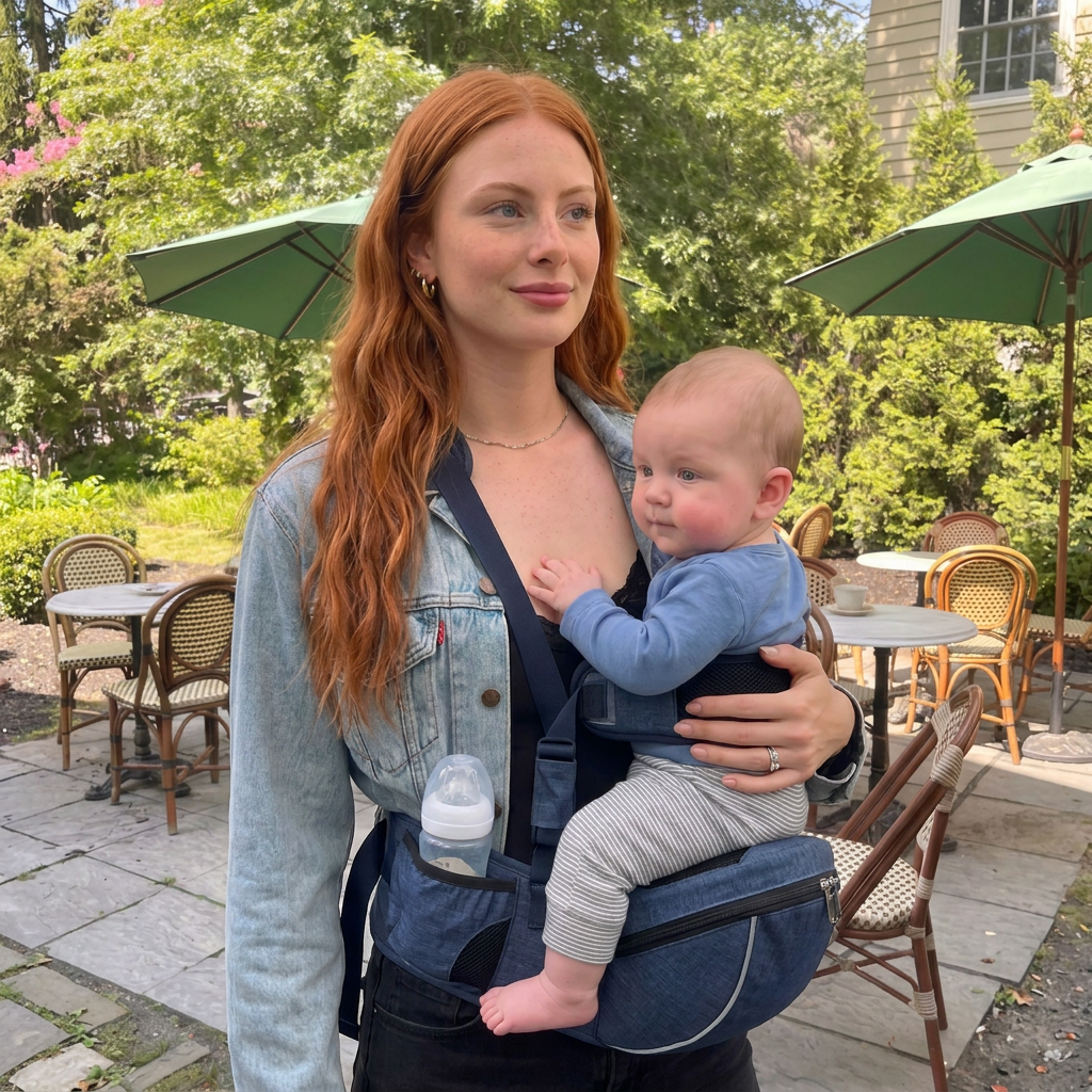 👶Ergonomic Baby Hip Seat Carrier – Adjustable Waist Belt, Padded Shoulder Strap & Storage Pockets 🍼