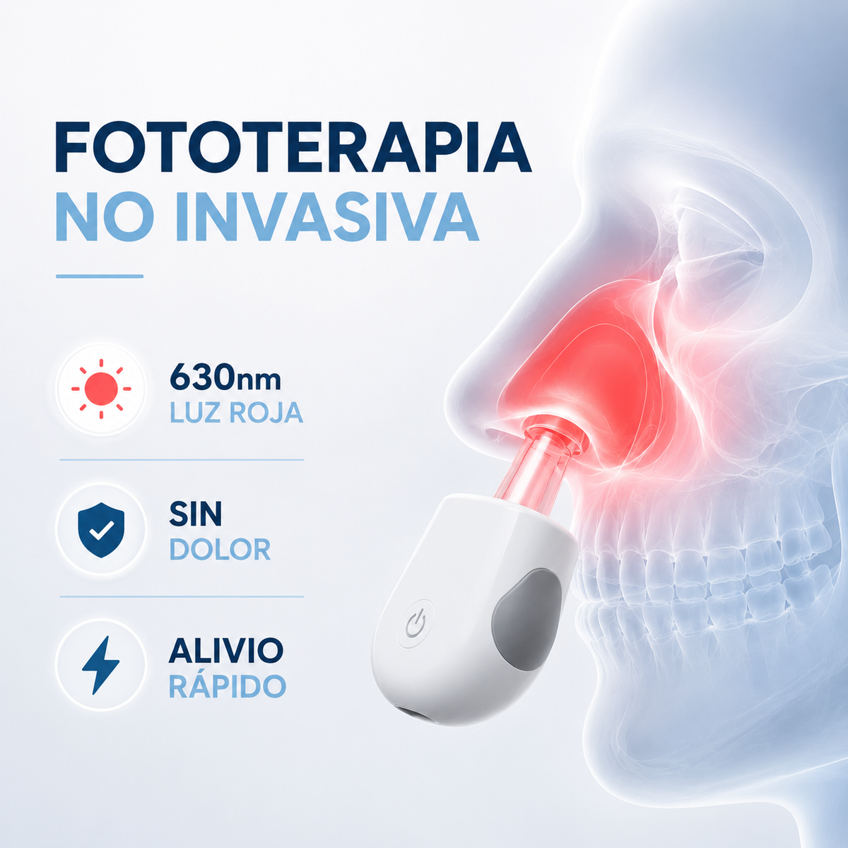 Portable Red Light & Infrared Nasal Therapy Device – Rechargeable Nasal Care