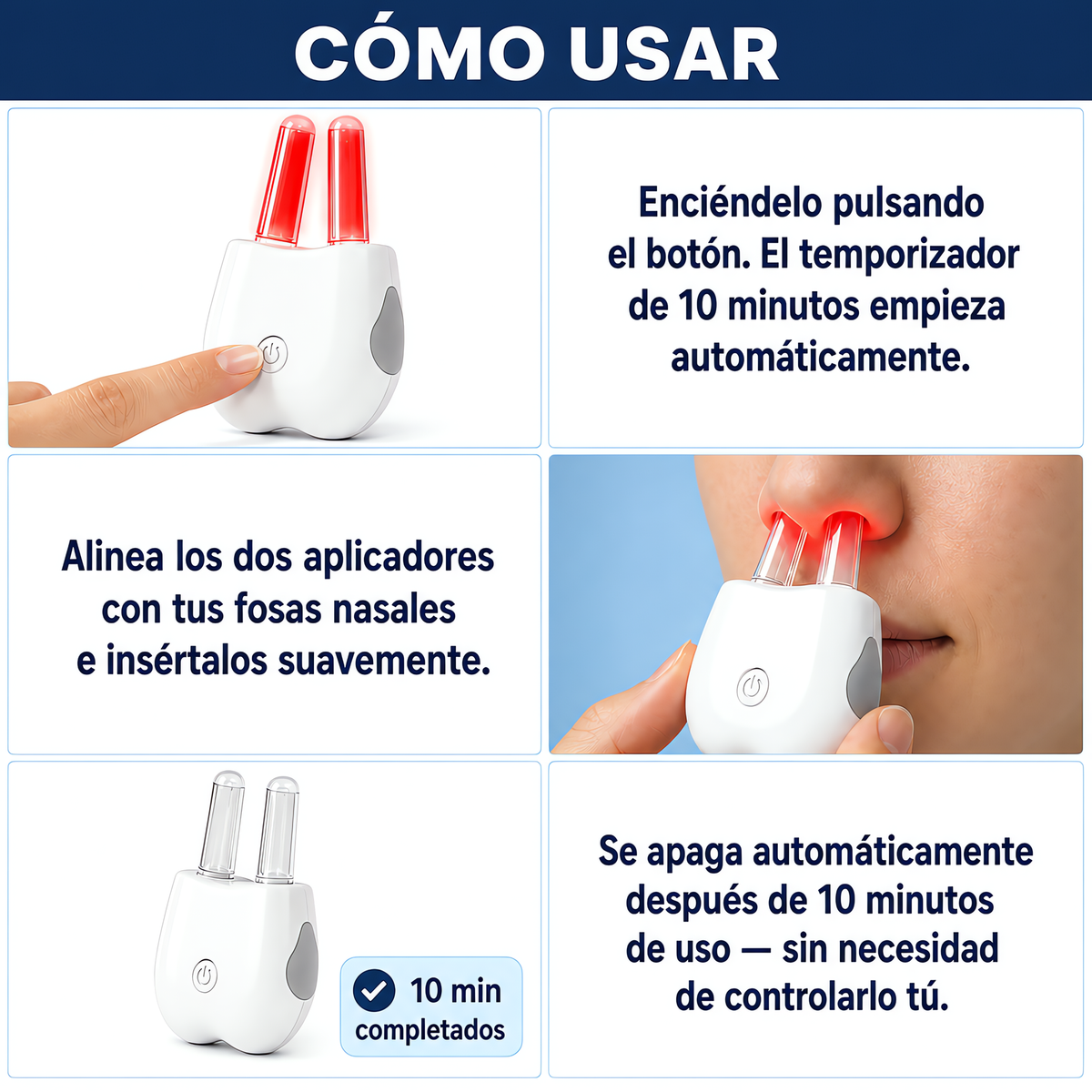 Portable Red Light & Infrared Nasal Therapy Device – Rechargeable Nasal Care