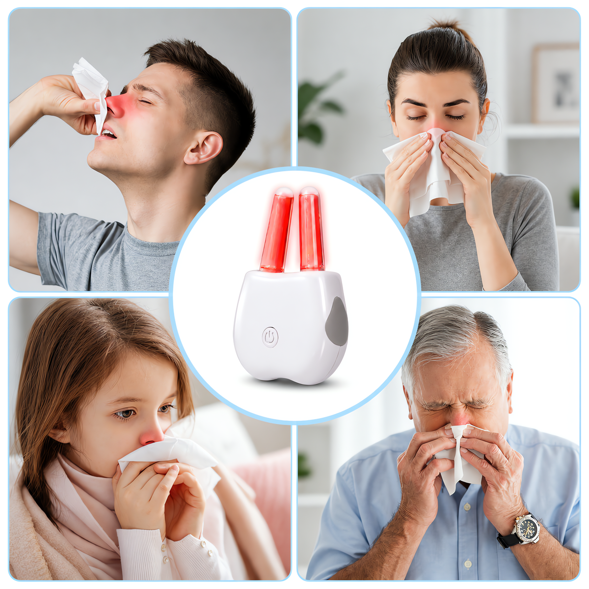 Portable Red Light & Infrared Nasal Therapy Device – Rechargeable Nasal Care
